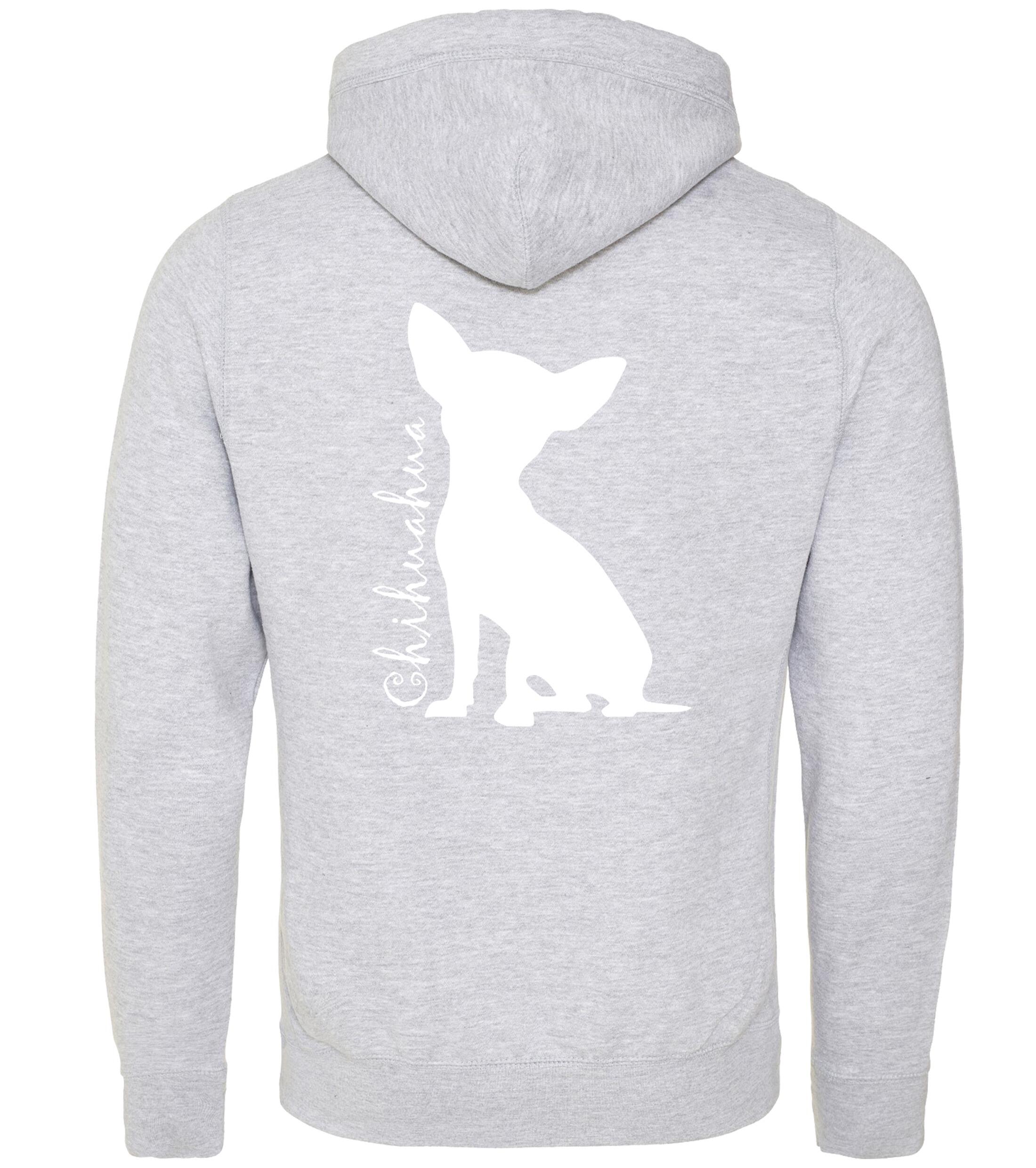 Unisex Crossneck Pullover Hoodie with Chihuahua Silhouette Design – A Must-Have for Chihuahua Lovers