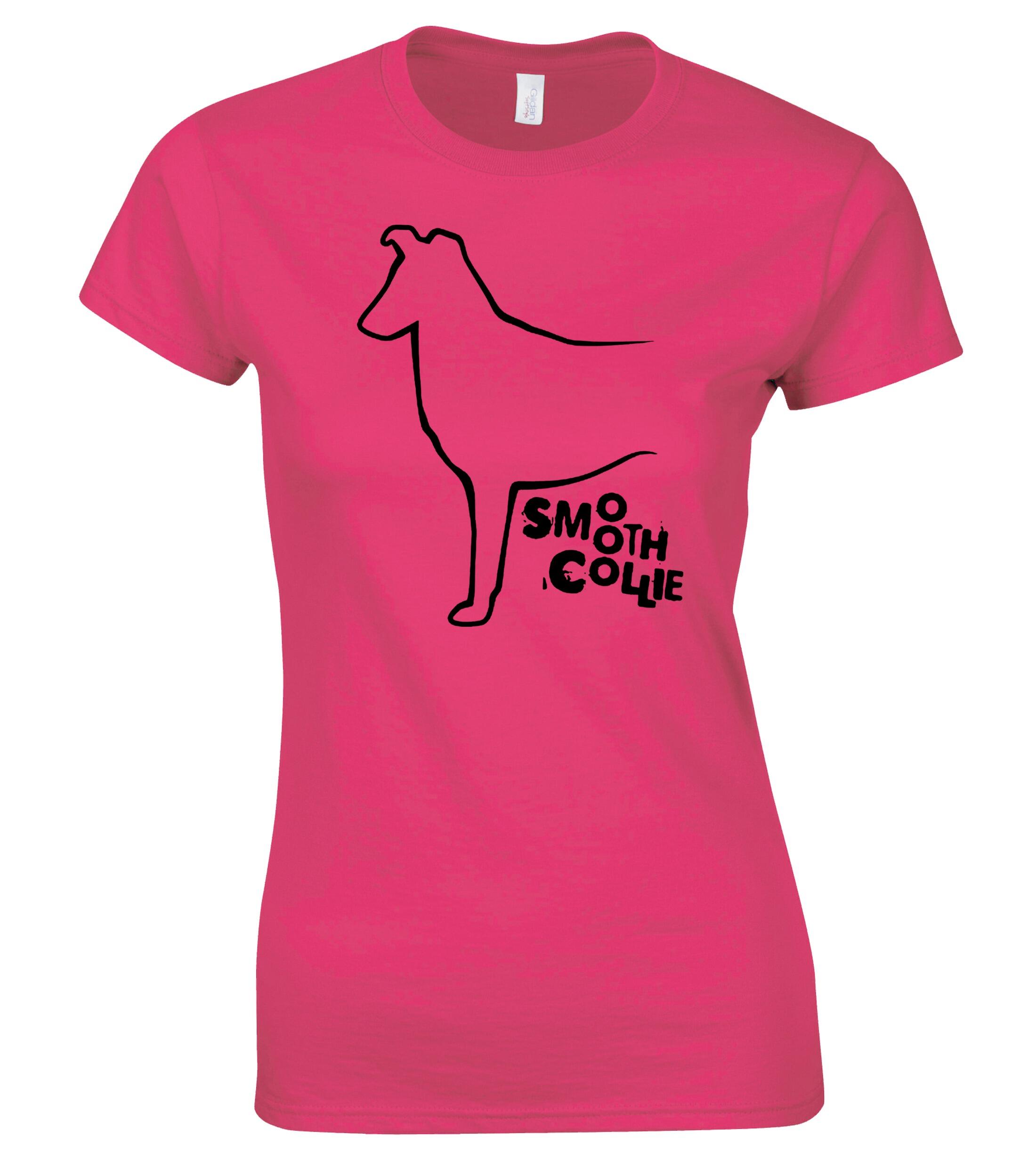 Female Roundneck T-shirt with Collie (Smooth) Dog Breed Design – A Must-Have for Every Collie Lover