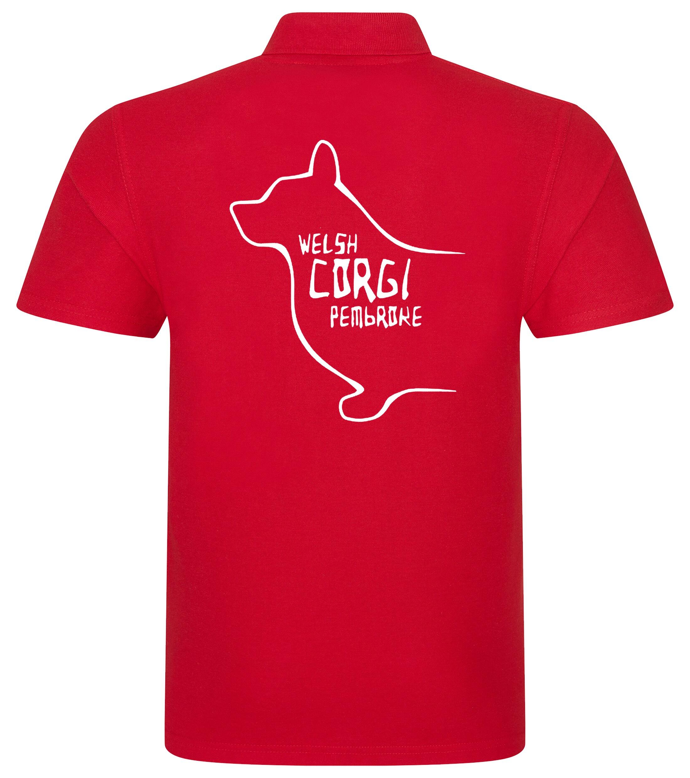 Unisex Cotton Polo with Corgi Pembroke (Welsh) Dog Breed Design – A Stylish Choice for Corgi Lovers