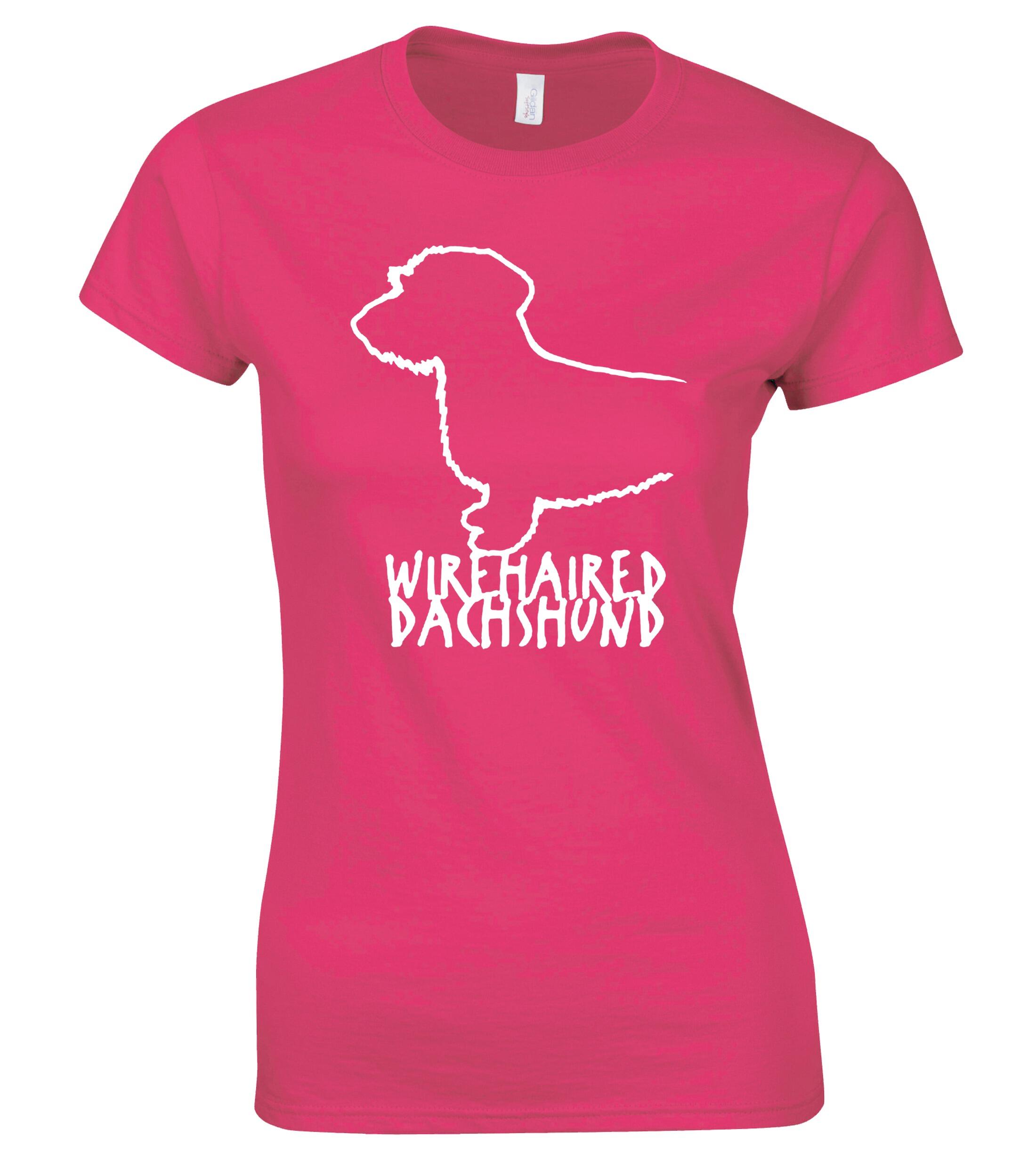 Dachshund (Wirehaired) Dog Breed Design Women’s Roundneck T-Shirt – Celebrate Your Love in Style