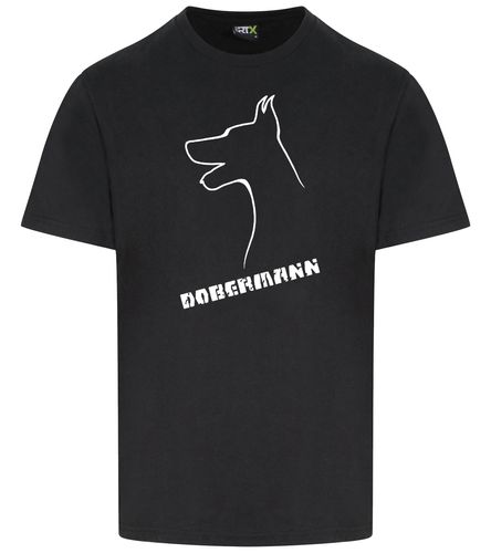 Dobermann (Head) Unisex Roundneck T-Shirt – Timeless Style for Dobermann Enthusiasts
