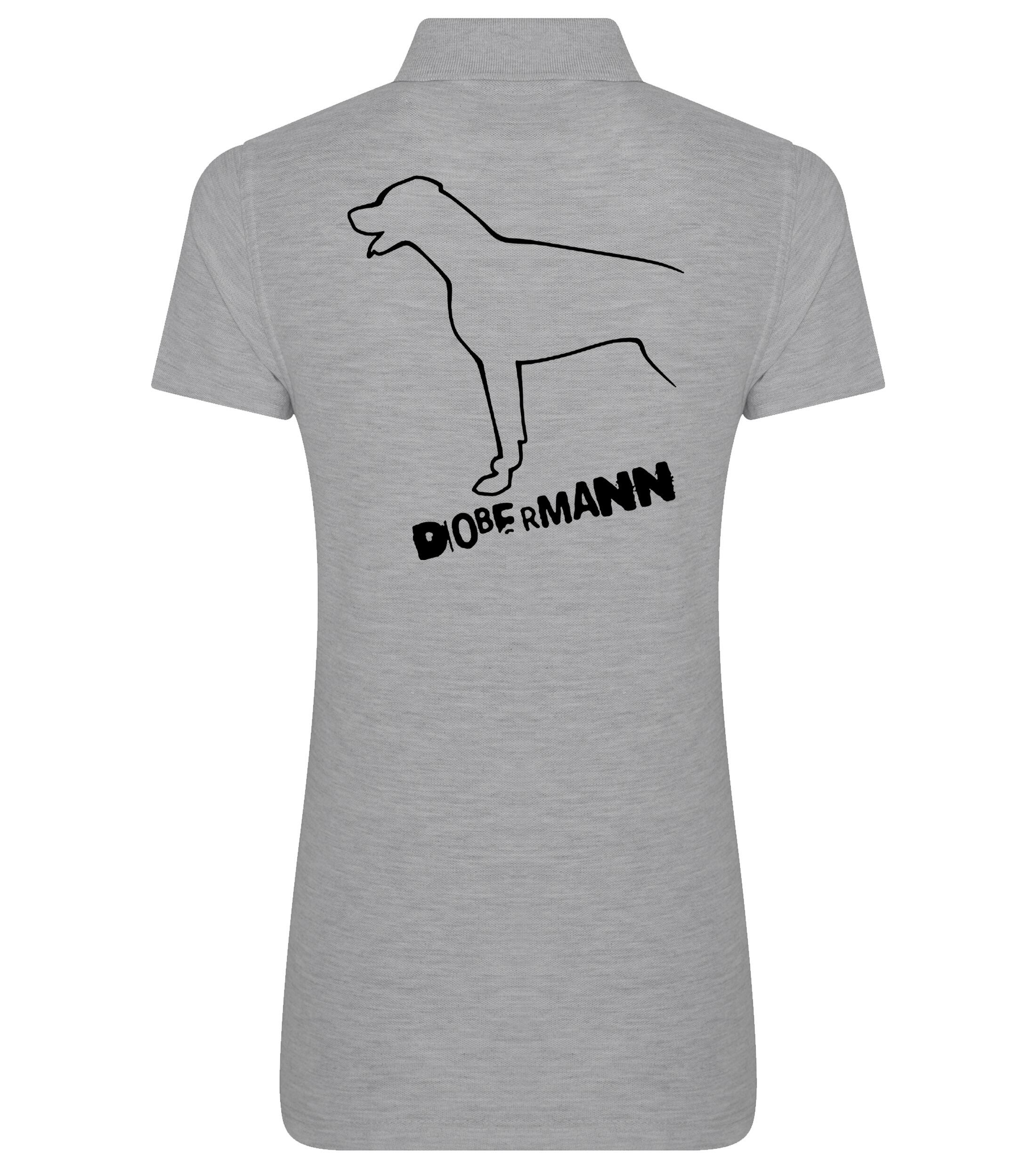 Dobermann (Outline) Women’s Cotton Polo – Timeless Elegance for Dobermann Enthusiasts