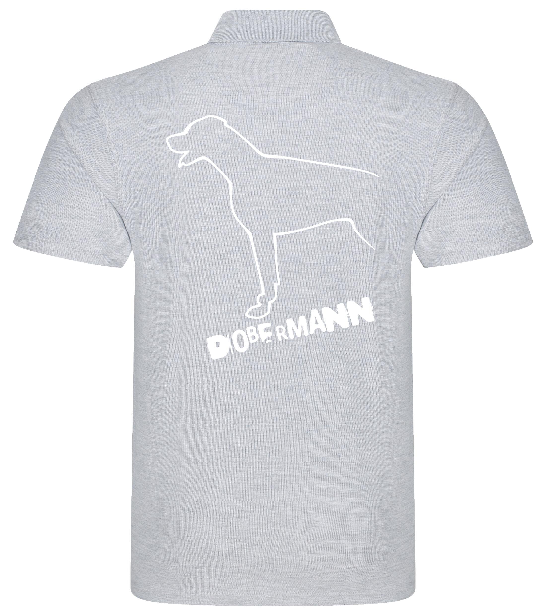 Dobermann (Outline) Unisex Cotton Polo – Classic Style for Dobermann Enthusiasts