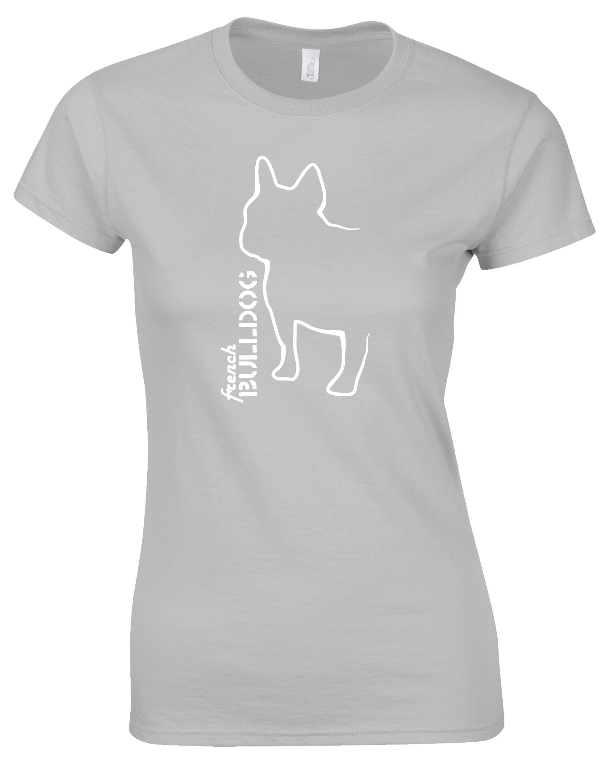 French Bulldog (Outline) Female Roundneck T-Shirt – Stylish Comfort for Bulldog Lovers