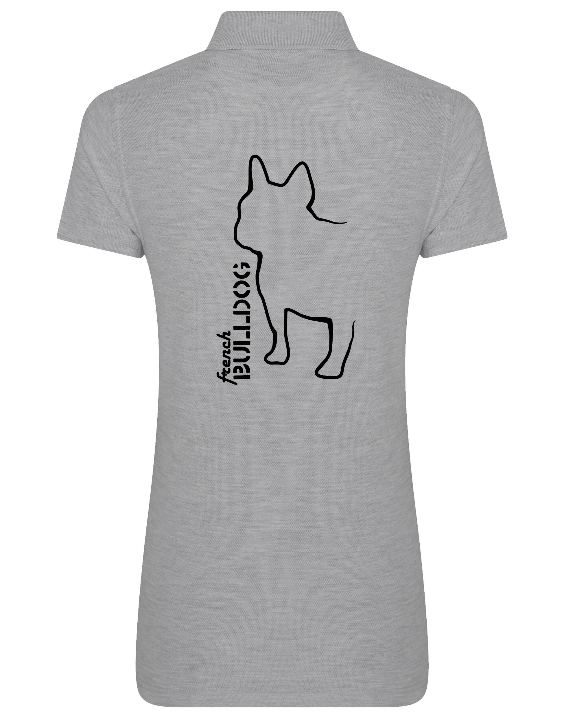 Women’s Cotton Polo with French Bulldog (Outline) Design – Elegance Meets Frenchie Pride