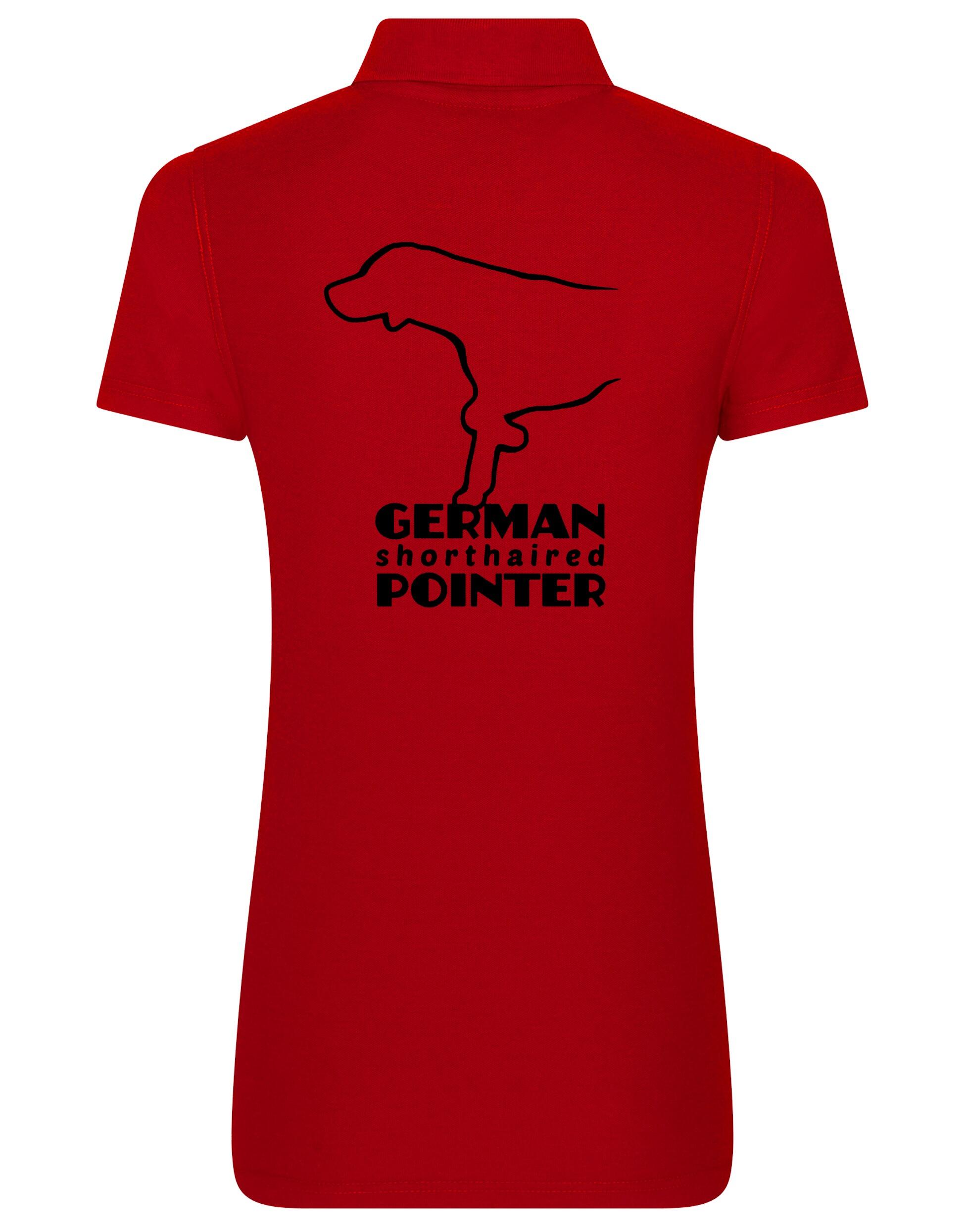 Women’s Cotton Polo with German Shorthaired Pointer Design – Elegant Apparel for Pointer Fans