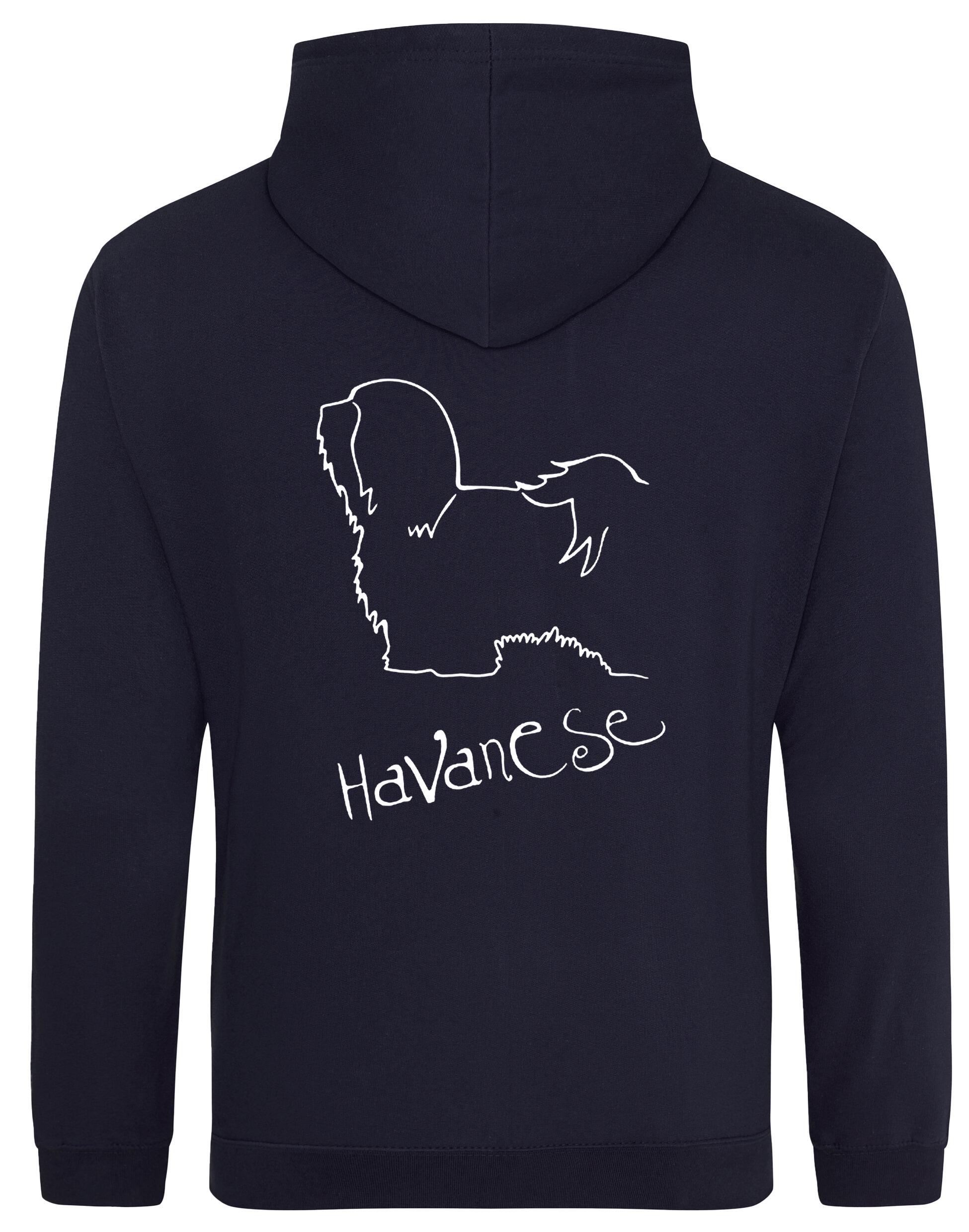 Havanese Pullover Hoodie – Cozy and stylish hoodie featuring exclusive Havanese artwork, paw print details, and customizable options for dog lovers.