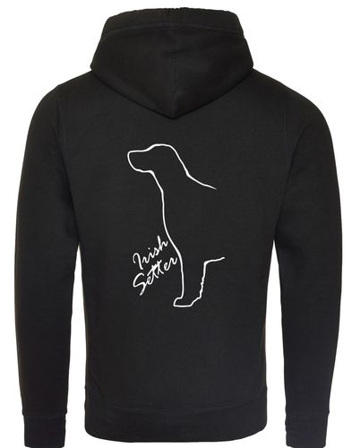 Irish Setter Crossneck Pullover Hoodie featuring detailed breed artwork, brushed fleece interior, and a modern crossneck design.