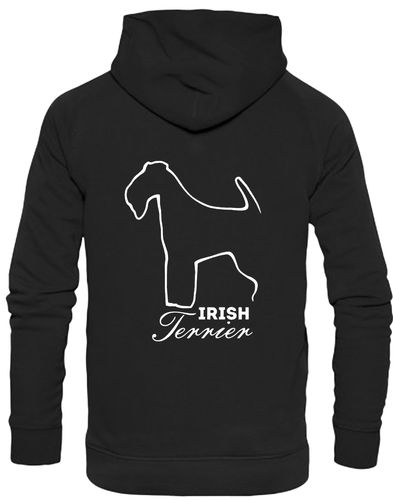 Irish Terrier Design Pullover Hoodie featuring exclusive breed artwork, heavy-blend fabric, and cozy fleece lining for warmth and style.
