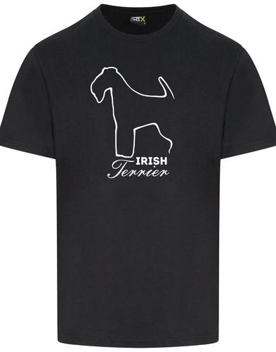 Unisex Roundneck T-shirt featuring exclusive Irish Terrier artwork, crafted from soft, breathable cotton for lightweight comfort and a relaxed fit.