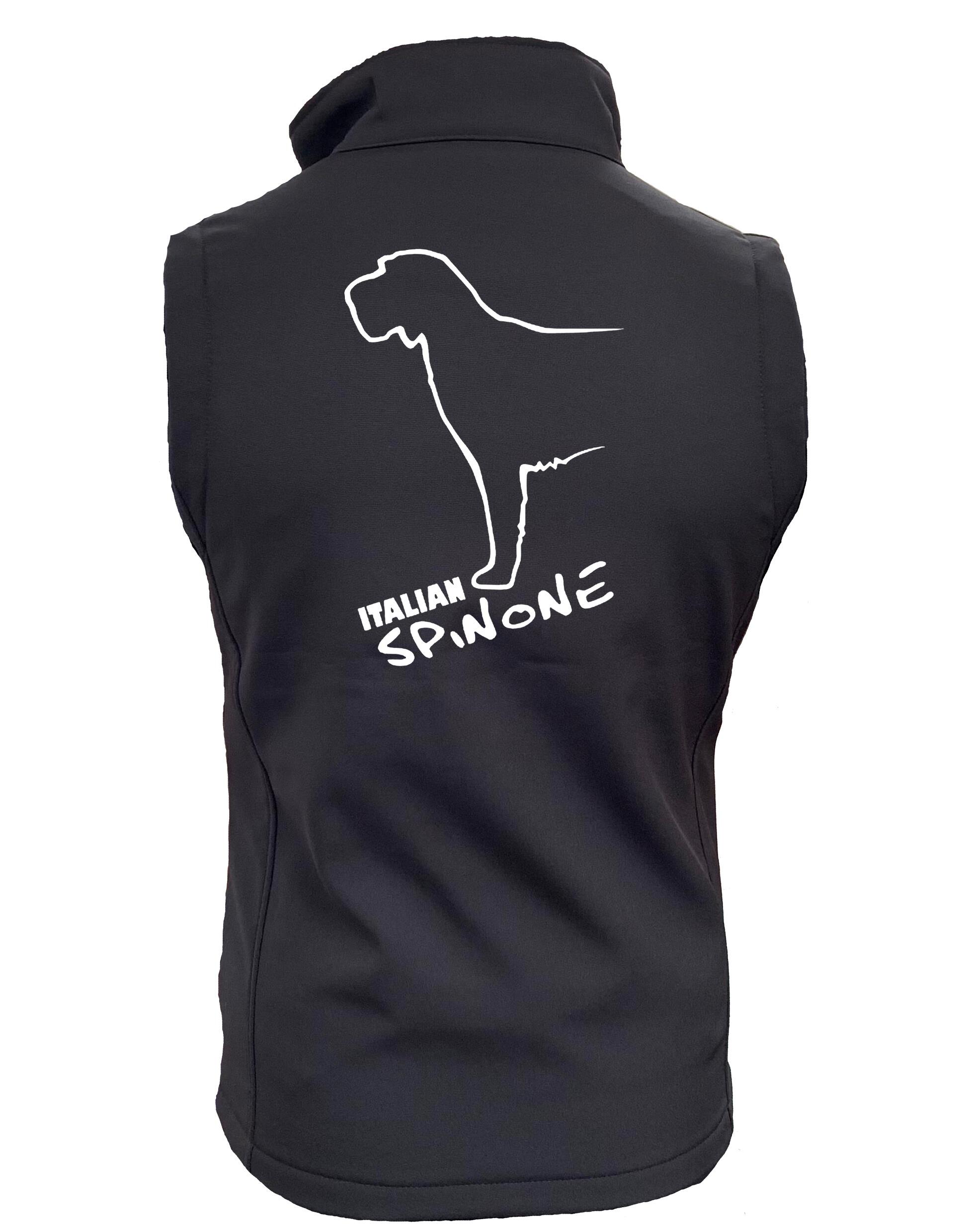 Unisex softshell jacket with exclusive Italian Spinone design, offering water resistance and fleece lining for comfort and style.