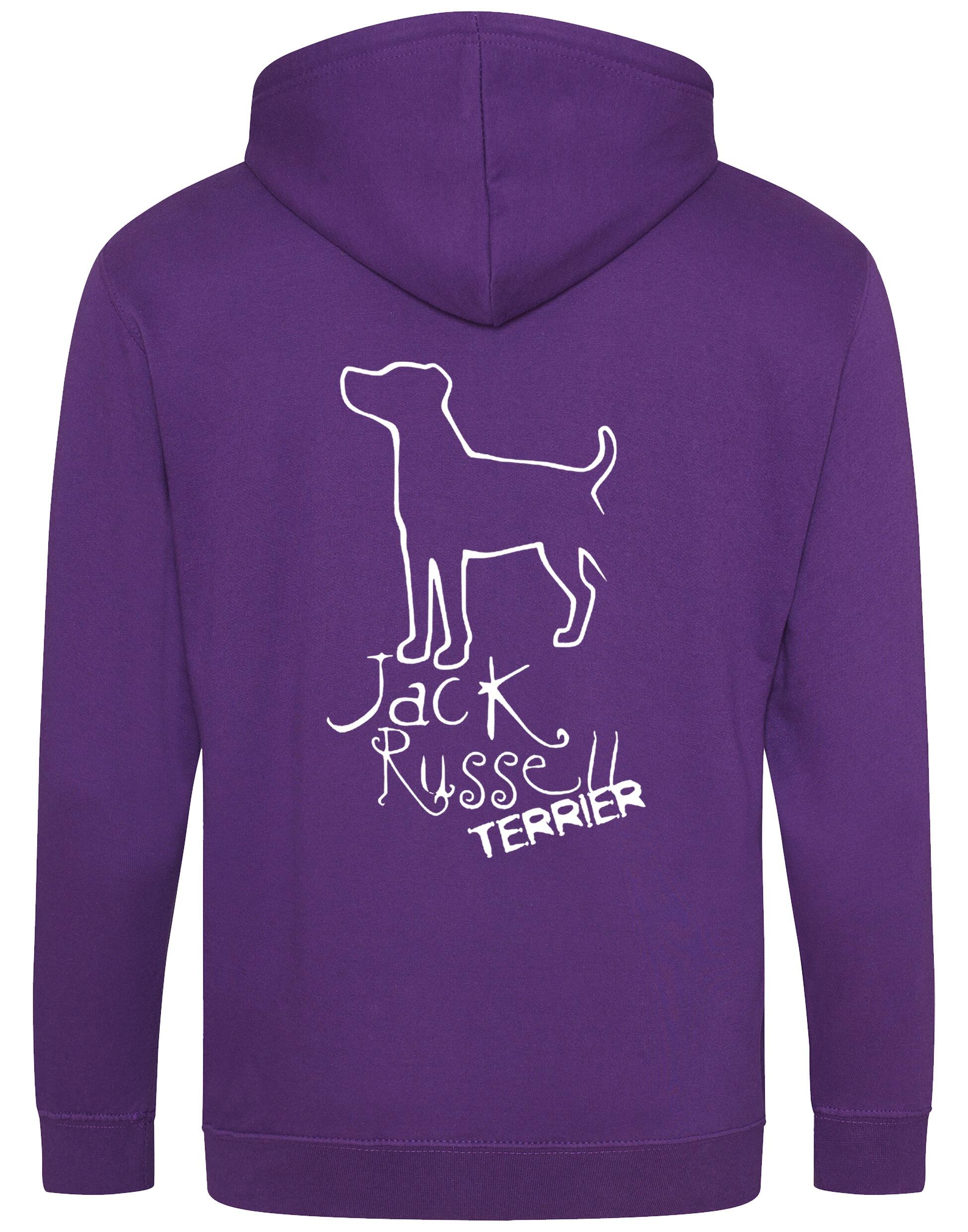 Jack Russell Terrier Zipped Hoodie with exclusive breed artwork, customizable options, and a practical full-zip design for style and comfort.