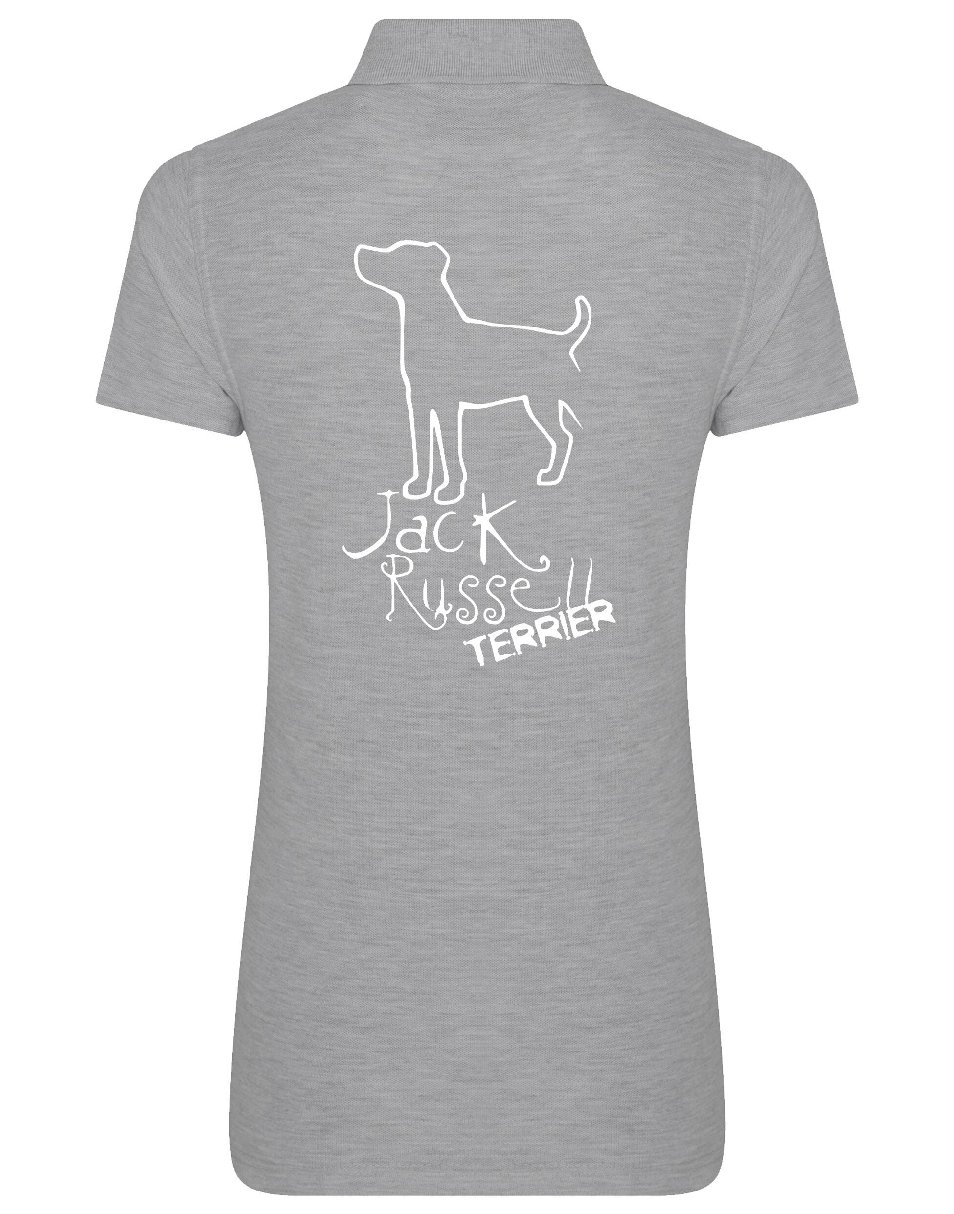 Women’s Cotton Polo featuring exclusive Jack Russell Terrier design, crafted with breathable cotton fabric and tailored for a flattering feminine fit.