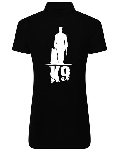 K9 Women's Cotton Polo featuring an exclusive design showcasing the beauty and strength of dogs, made from breathable cotton for ultimate comfort and style.