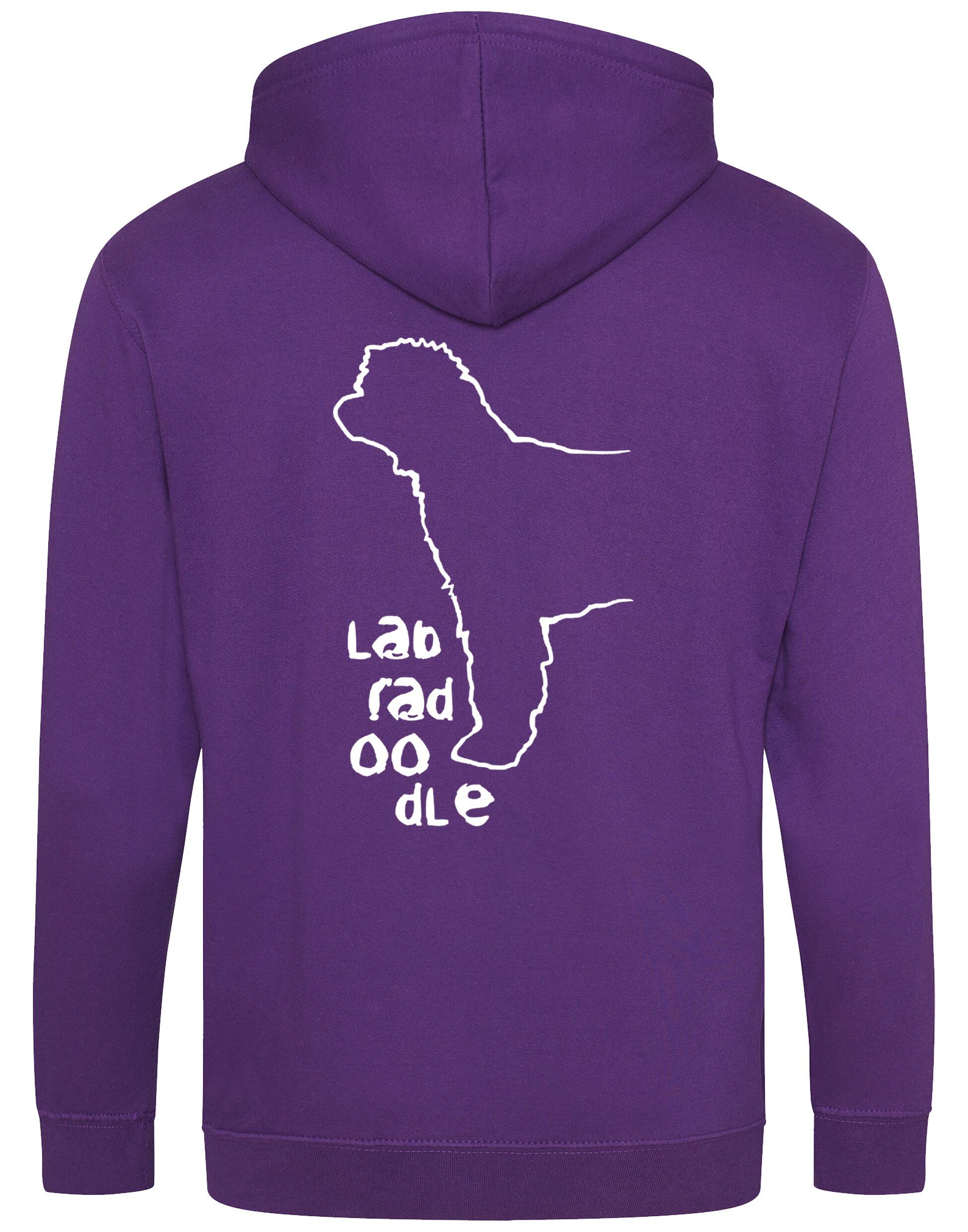 Labradoodle Zipped Hoodie with exclusive breed artwork, personalization options, and practical features for comfort and style.