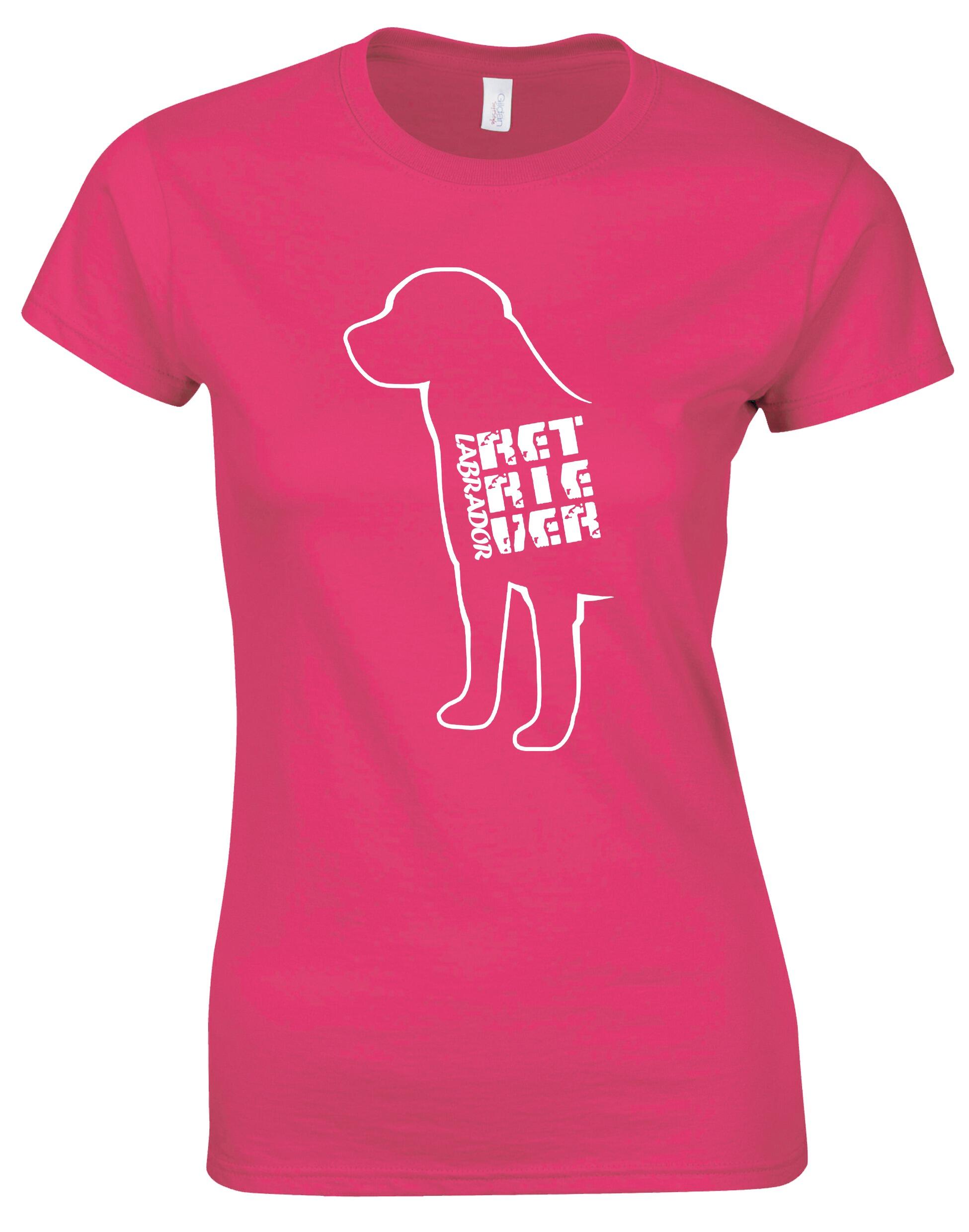 Female roundneck T-shirt featuring exclusive Labrador Retriever artwork, crafted from soft premium cotton with a flattering feminine fit and a classic neckline.