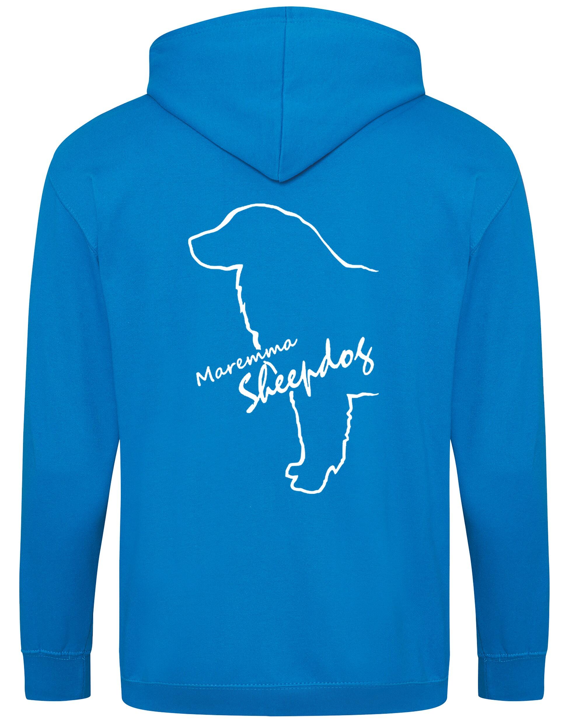 Maremma Sheepdog zipped hoodie with exclusive breed artwork, a warm fleece interior, and personalisation options.