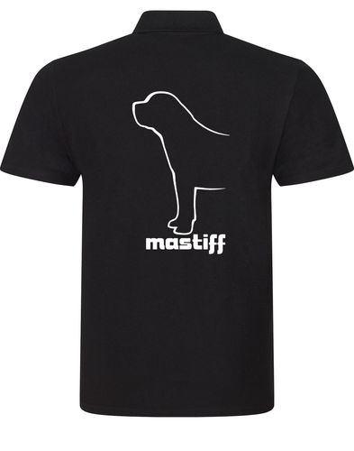 Mastiff Unisex Cotton Polo featuring exclusive breed artwork, crafted from lightweight breathable cotton for comfort and style.