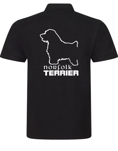 Norfolk Terrier Unisex Cotton Polo featuring exclusive breed artwork, premium cotton fabric, a relaxed unisex fit, and a classic polo collar. Perfect for casual wear, breed events, or everyday comfort for Norfolk Terrier lovers.