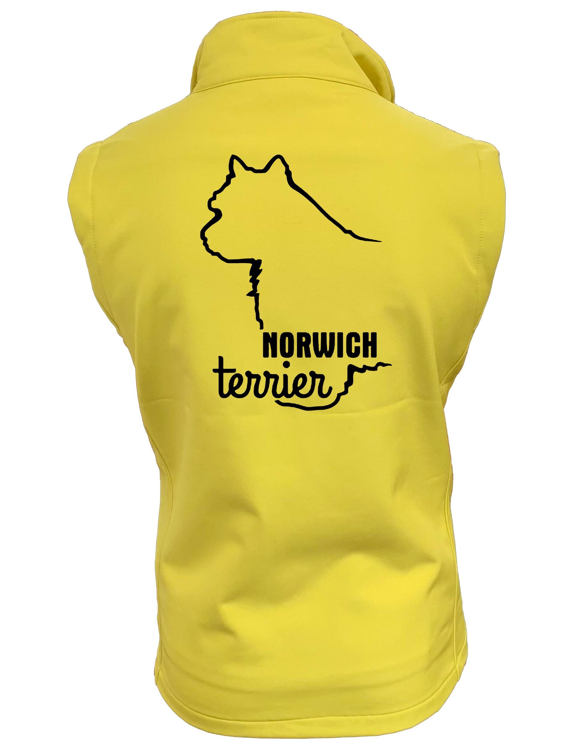 Norwich Terrier Unisex Softshell Gilet featuring exclusive breed artwork, water-resistant fabric, fleece lining, and a relaxed fit for all-day comfort. Perfect for dog shows, countryside walks, and casual wear for Norwich Terrier enthusiasts.