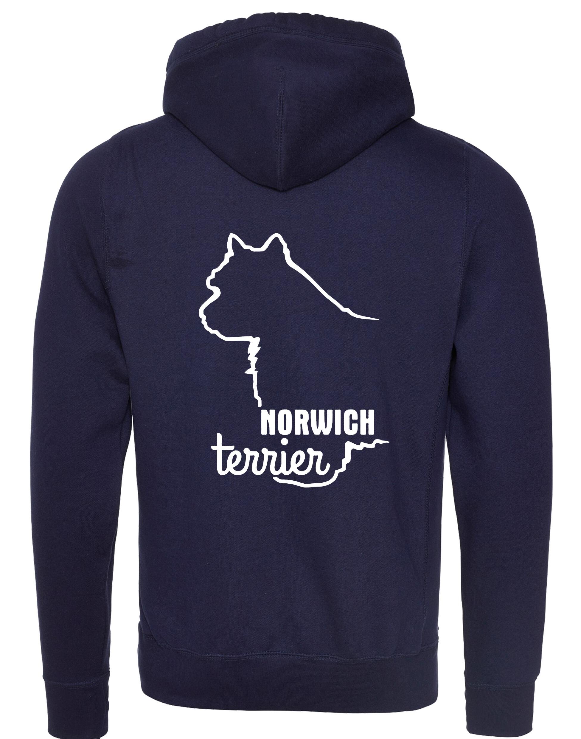 Norwich Terrier Crossneck Pullover Hoodie featuring exclusive breed artwork, soft fleece lining, kangaroo pocket, and stylish crossneck hood. Designed for warmth, comfort, and Norwich Terrier lovers—perfect for dog walks, breed events, or casual wear.
