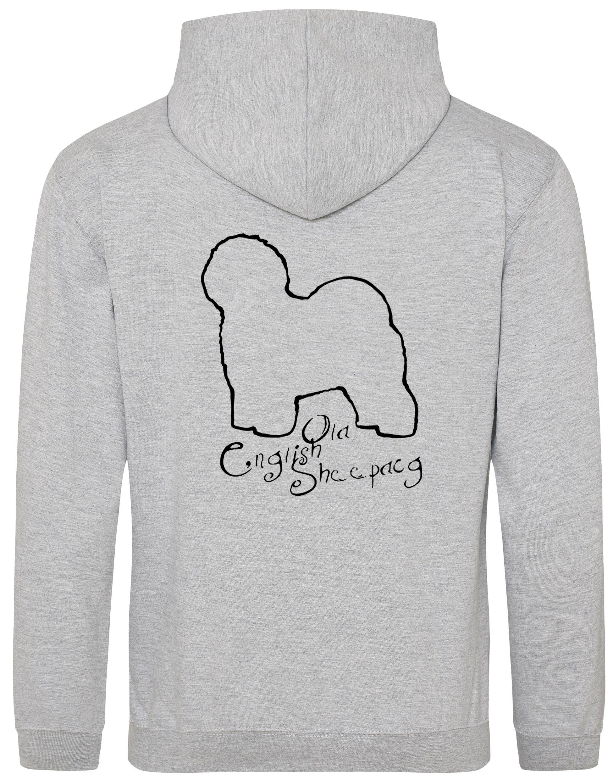 Old English Sheepdog Pullover Hoodie – warm, fleece-lined, and featuring exclusive breed artwork. Perfect for dog lovers, breed enthusiasts, and cozy casual wear.