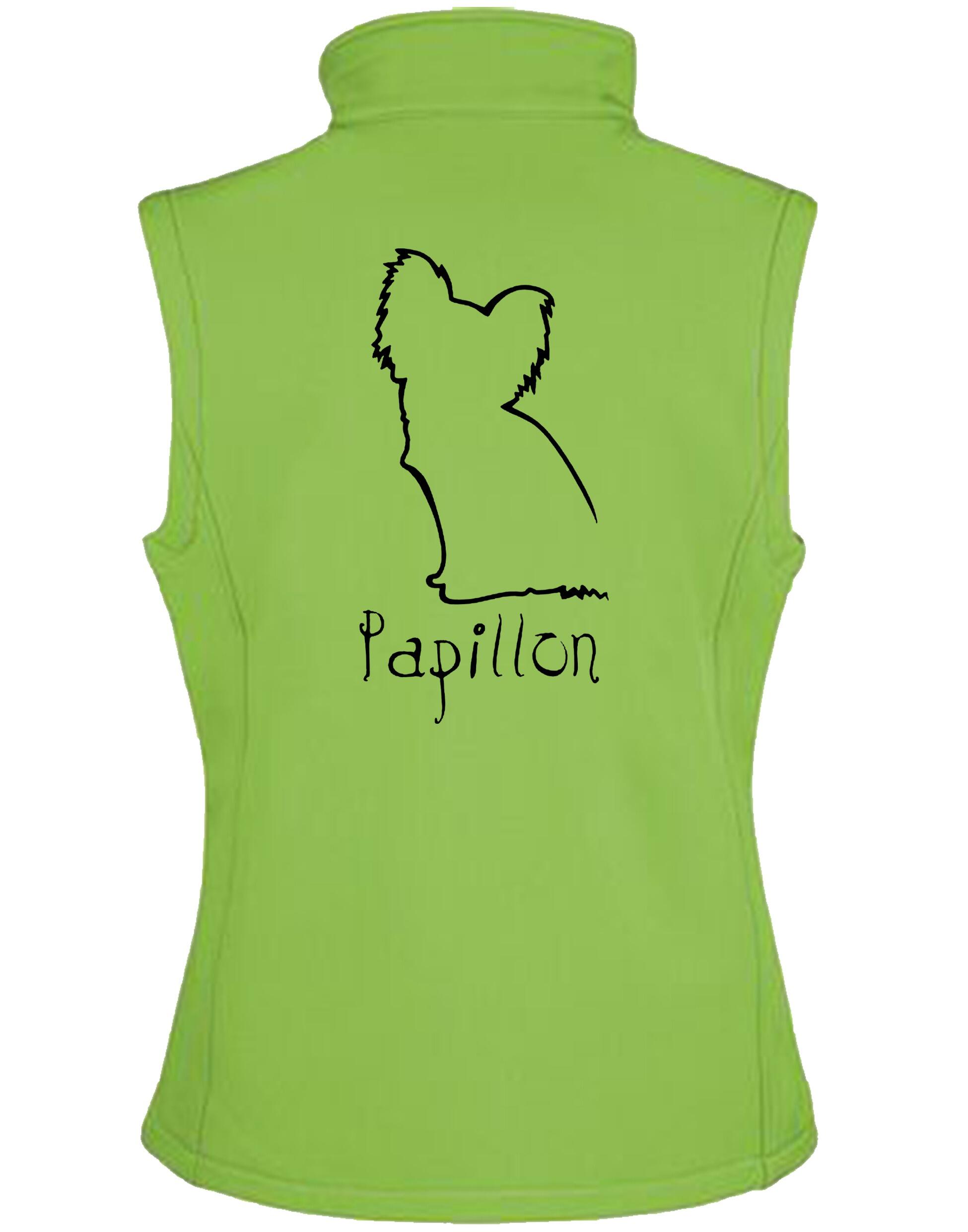 Papillon Unisex Softshell Gilet – fleece-lined, water-resistant, stylish fit, and exclusive breed design. The perfect lightweight outerwear for Papillon lovers.