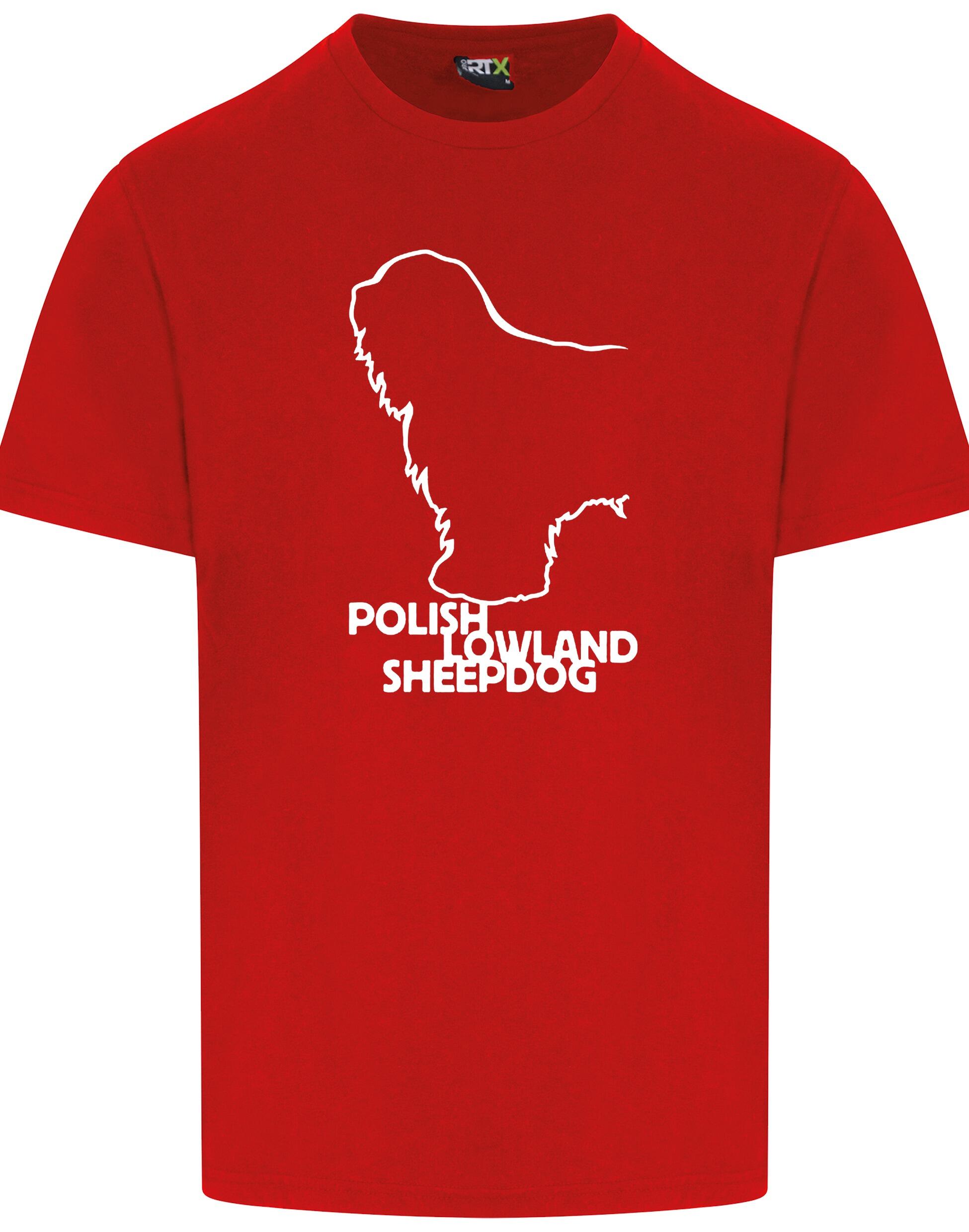 Polish Lowland Sheepdog Unisex Roundneck T-Shirt featuring exclusive breed artwork, a classic round neckline, and soft breathable cotton fabric for everyday comfort and style.