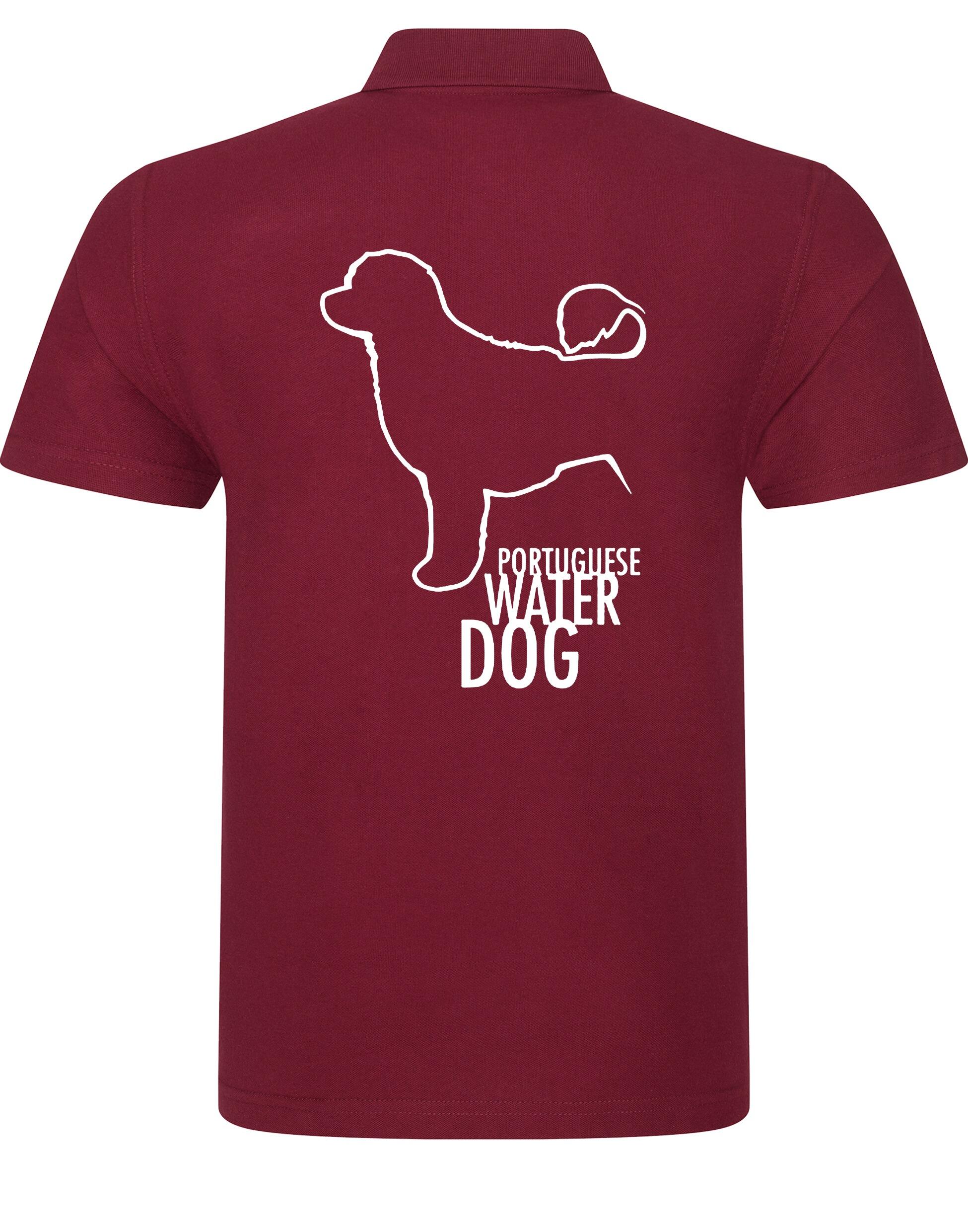 Unisex Portuguese Water Dog Cotton Polo featuring exclusive breed artwork, crafted from premium breathable cotton for all-day comfort and a relaxed, versatile fit.