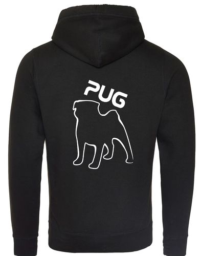 Unisex Pug (Outline) Crossneck Pullover Hoodie featuring exclusive outline artwork, crafted from premium heavy-blend fabric with a brushed fleece interior, a spacious kangaroo pocket, and ribbed cuffs for stylish, modern comfort.