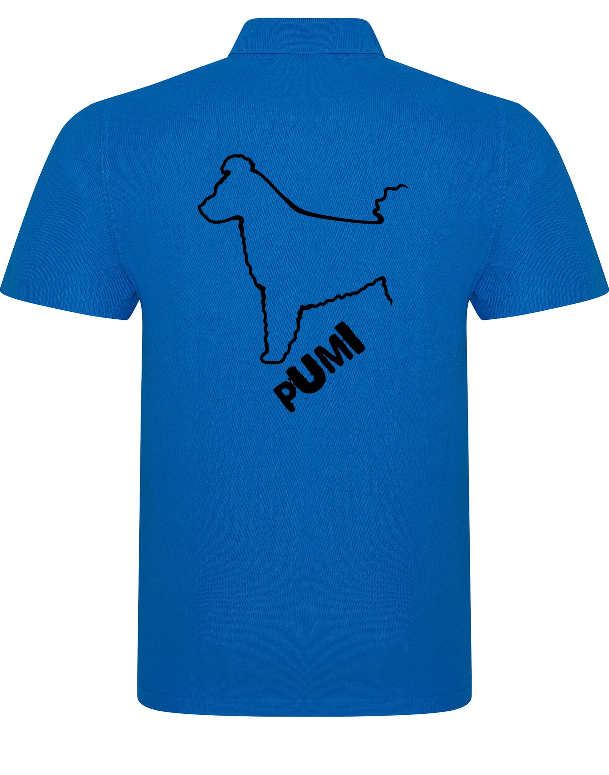 Unisex Hungarian Pumi Cotton Polo featuring exclusive breed artwork, crafted from premium breathable cotton for all-day comfort and a relaxed, stylish fit, perfect for Hungarian Pumi enthusiasts.