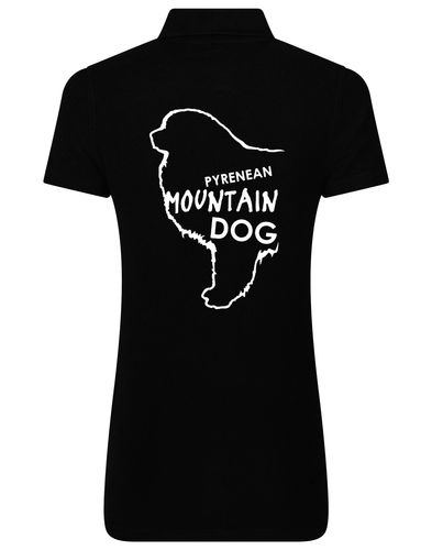 Women's Cotton Polo featuring exclusive Pyrenean Mountain Dog artwork, crafted from premium breathable cotton for all-day comfort and a flattering feminine fit, perfect for Pyrenean Mountain Dog enthusiasts.