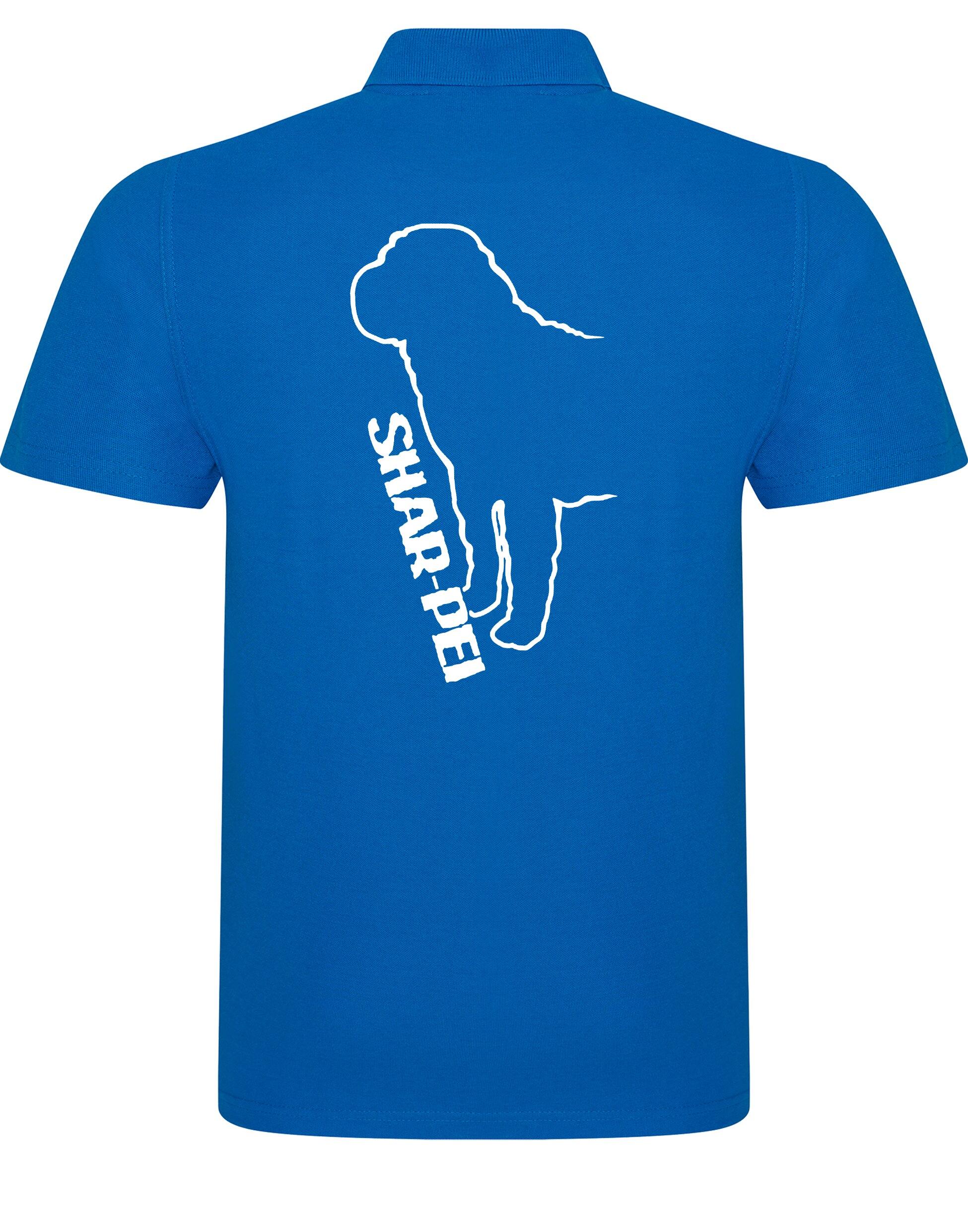 Unisex Cotton Polo featuring exclusive Shar Pei graphic design.