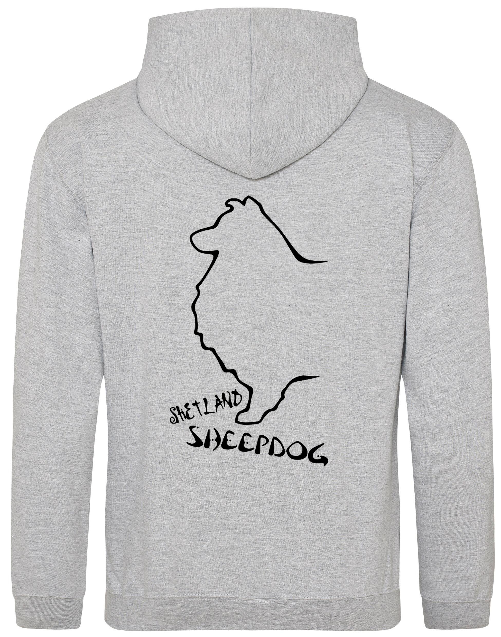 Pullover Hoodie featuring exclusive Shetland Sheepdog graphic design.
