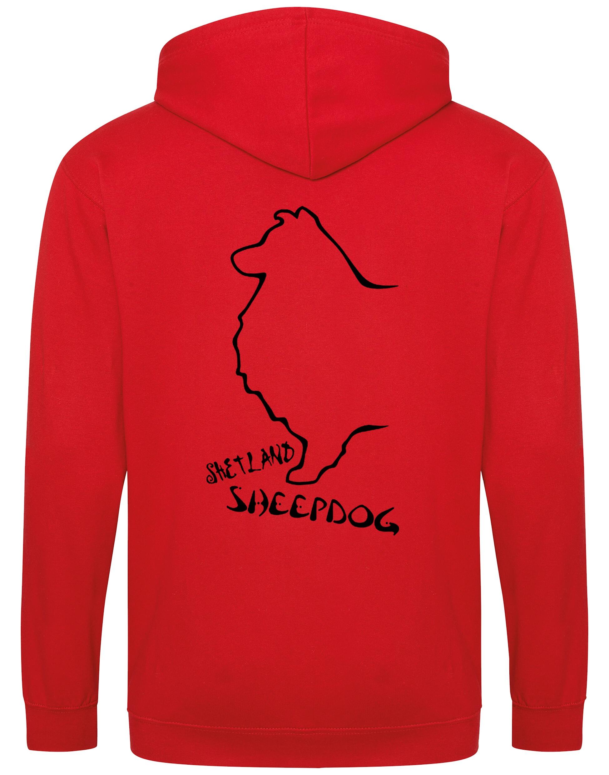 Shetland Sheepdog Zipped Hoodie featuring exclusive Sheltie graphic design.