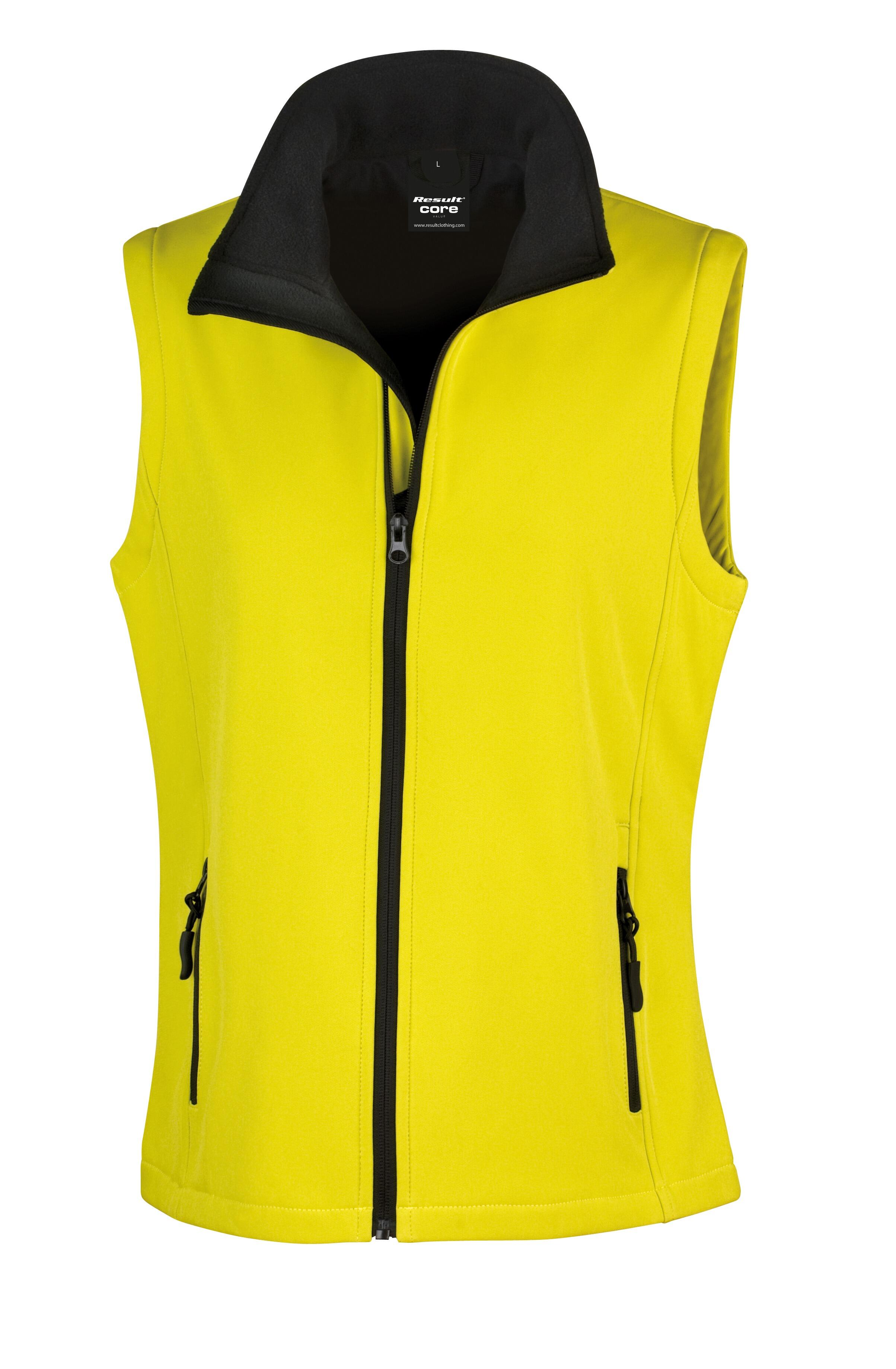 Women’s softshell gilet featuring customisable Skye Terrier artwork on the back, with water-resistant fabric, a tailored feminine fit, and two side pockets—designed for comfort, style, and dog-loving adventures.