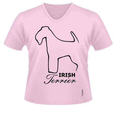 Irish Terrier T-Shirts Women's V Neck Premium Cotton