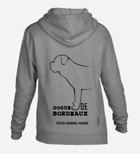 Dogue de Bordeaux Dog Breed Hoodie Full Zipped Women's & Men's Styles Exclusive Dogeria Design