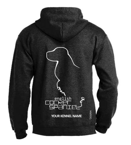 English Cocker Spaniel Dog Breed Hoodies Full Zipped Women's & Men's Styles Exclusive Dogeria Design