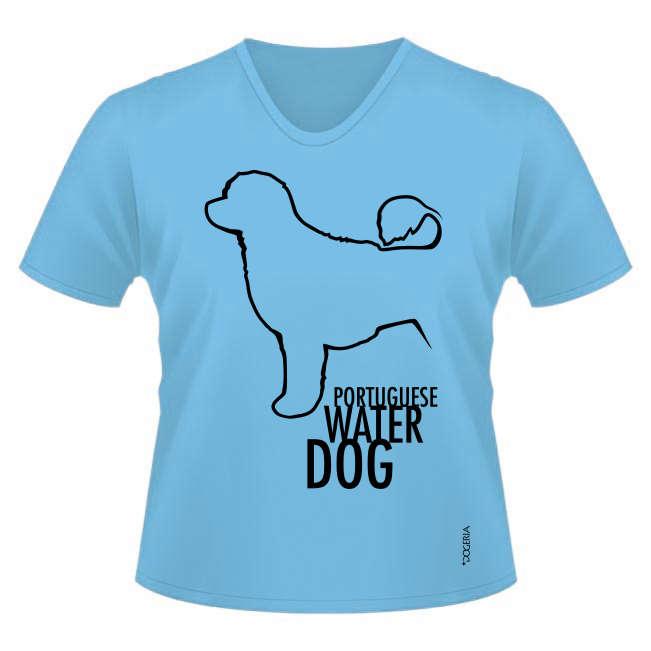 Portuguese Water Dog T-Shirts Women's V Neck Premium Cotton