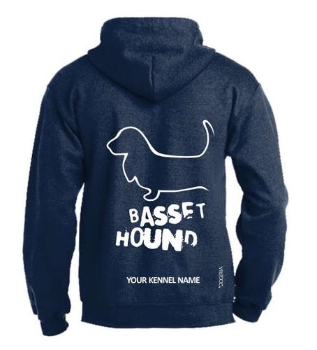 Basset Hound Dog Breed Hoodies Full Zipped Women's & Men's Styles Exclusive Dogeria Design
