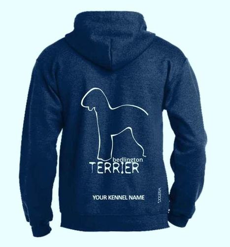 Bedlington Terrier Dog Breed Hoodies Full Zipped Women's & Men's Styles Exclusive Dogeria Design