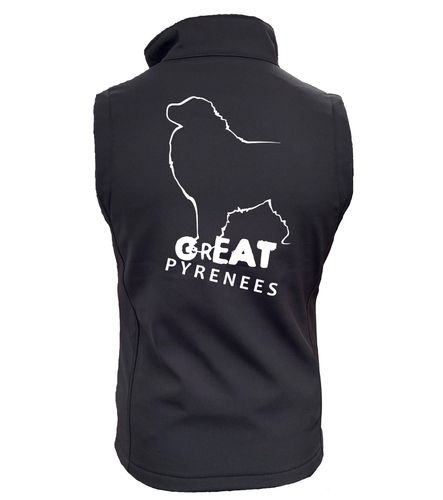 Great Pyrenees Dog Breed Design Softshell Gilet Full Zipped Women's & Men's Styles