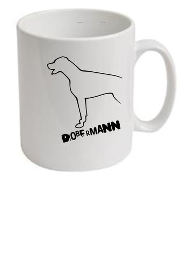 Dobermann (Natural) Dog Breed Ceramic Mug Dogeria Design