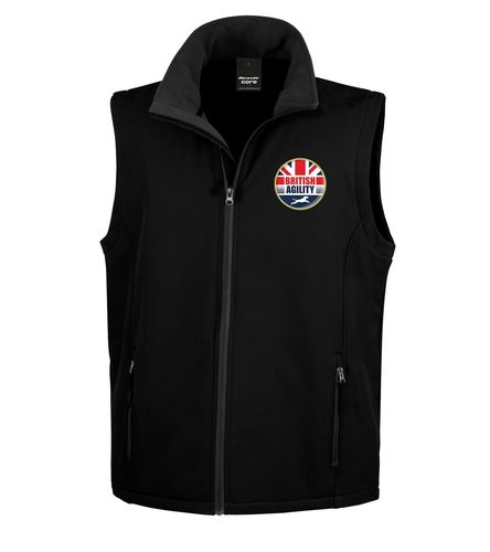 British Agility 2023 Soft Shell Gilet Black Black