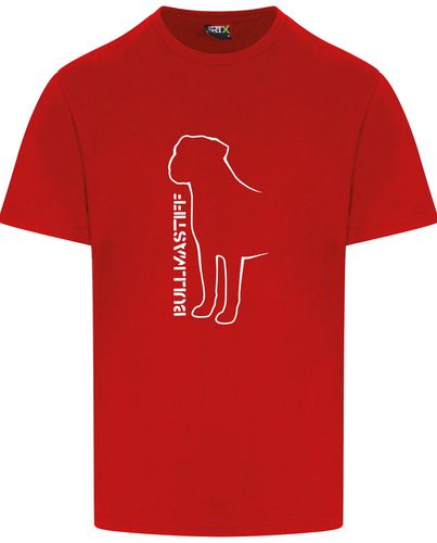 Unisex Bullmastiff (Standing) T-Shirt Red (White)