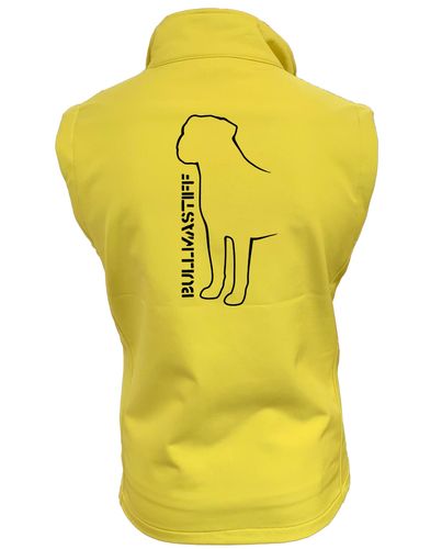 Unisex Bullmastiff (Standing) Softshell Gilet Yellow (Black)