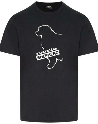 Unisex Australian Shepherd T-Shirt Black (White)