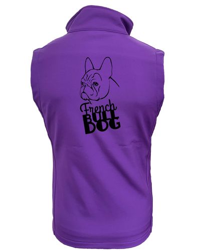 Unisex French Bulldog (Head) Softshell Jacket Purple (Black)