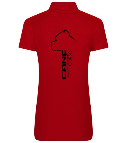 Female Cane Corso Polo Shirt Red (Black)